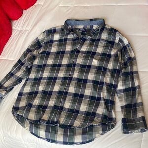IZOD Blue and White Checkered Shirt